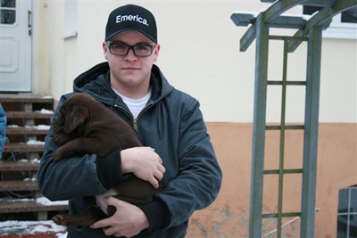 Gustav with his puppy
